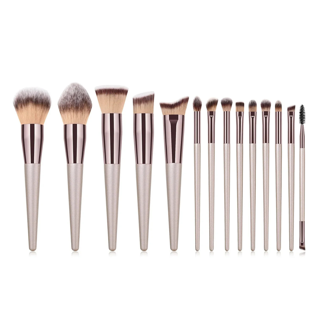 4/10Pcs Champagne Makeup Brushes Set For Cosmetic Foundation Powder Blush Eyeshadow Kabuki Blending Make Up Brush Beauty Tool