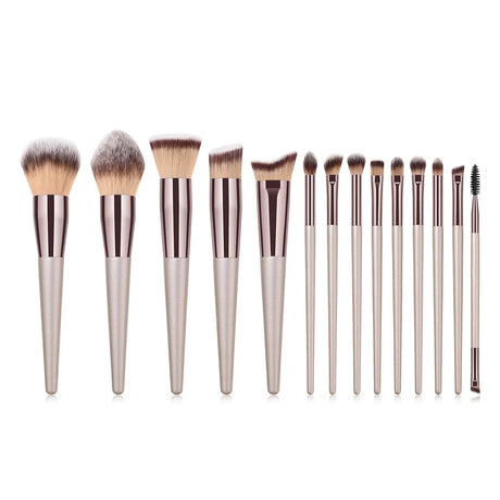 4/10Pcs Champagne Makeup Brushes Set For Cosmetic Foundation Powder Blush Eyeshadow Kabuki Blending Make Up Brush Beauty Tool