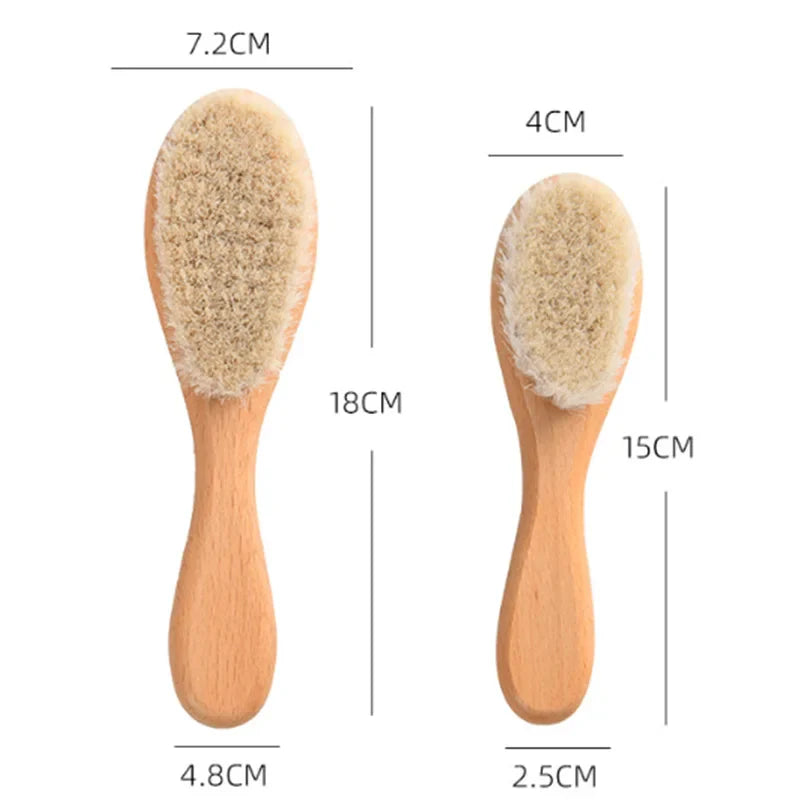 1pc Baby Care Pure Natural Wool Baby Wooden Brush Broken Soft Hair Cleaning Brush Massage Comb Baby Bath Tool