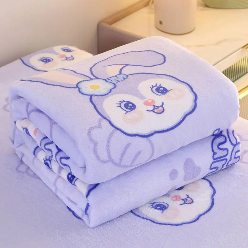 Sanrio Bedding Sheet Plush Cartoon Hello Kitty Blanket Air Conditioner Blanket Winter Woolen Blanket Quilt