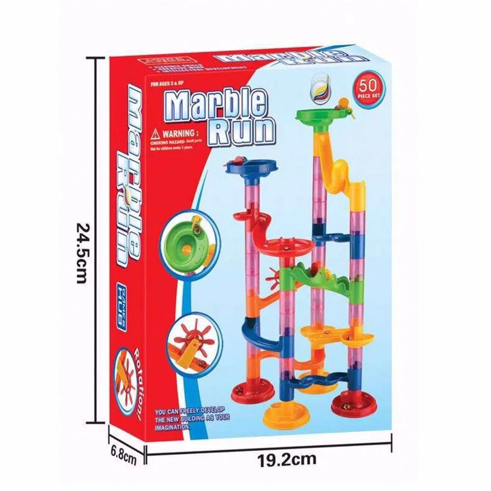 50pcs Marble Run Race Track Building Blocks Kids 3d Maze Ball Roll Toy Diy Educational Marble Run Race Coaster Set For Children