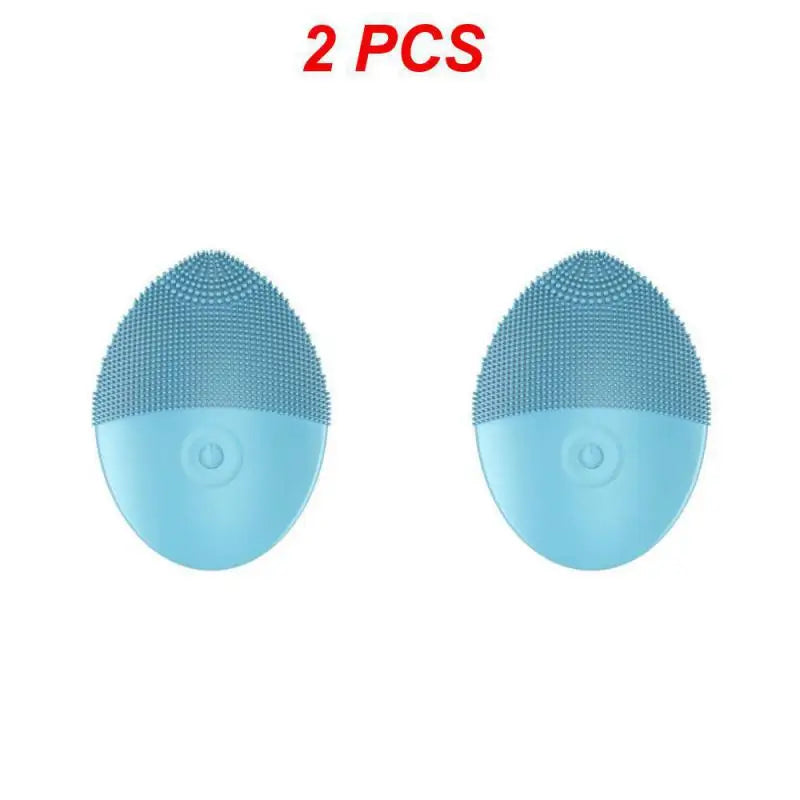 1/2PCS Electric Facial Cleansing Brush Silicone Ultrasonic Vibration Face Cleanser Deep Pores Blackhead Cleaning Instrument