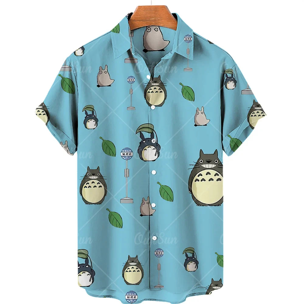 Duck 3d Print Summer Beach Shirt Men Floral Fashion Hawaiian Casual Short Sleeve Single-Breasted Imported Clothing Streetwear