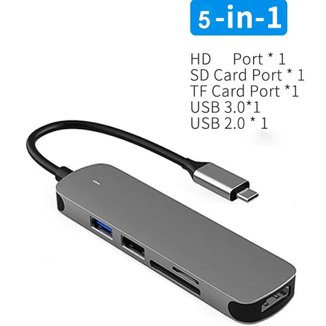 Docking Station Type C HUB To HDMI-Compatible Adapter OTG Vga RJ45 Lan Multi Port USB 3.0 PD USB-C Splitter for MacBook Pro Air