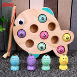 Wooden Fishing Game for Kids Montessori Educational Toy Set Magnetic Fishing Game Fine Motor Skill Training Early Learning Toys