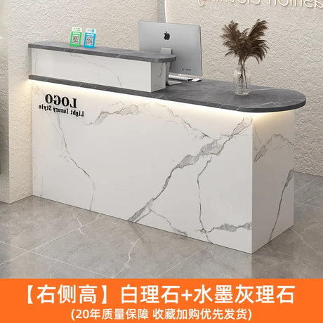 White Stylish Reception Desks Corner Light Bar Office Checkout Reception Desks Beauty Salon Mostrador Commercial Furniture