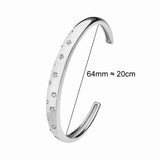 Waterproof Luxury Colorful Cubic Zirconia Bangles Stainless Steel Open Bracelet Bangle 18k Plated Fashion Jewelry Women