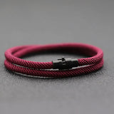 New Minimalist Men Rope Bracelet Double Layer Survival Braclet Homme Accessories Boyfriend Gift Magnet Buckle Pulsera Hombre