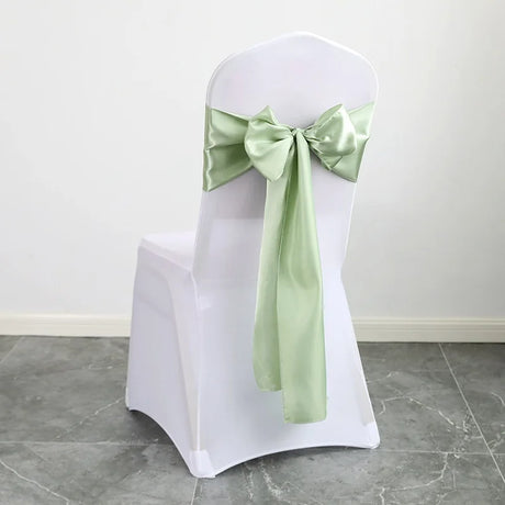 10pcs/50pcs Satin Chair Sash Knots Hotel Party Banquet Chair Tie Back Belt Birthday Wedding Decoration Chair Ribbon Bow