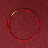 Small Gold Color Titanium Beads Red Thread Woven Braid Couple Bracelets Anklets for Women Men Fashion Jewelry YBR687