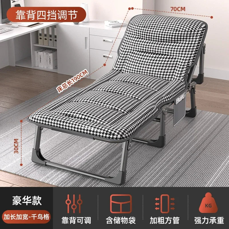 Bedroom Folding Beds Office Lunch Break Single Recliner Chairs Home Simple Outdoor Portable Camp Bed Adult Nap Artifact