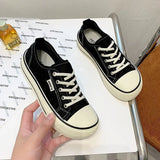 Women's Canvas Shoes Spring Flat Shoes Solid Color Student Sneakers Girls Skateboard Vulcanized Tennis Women 2023 Zapatillas