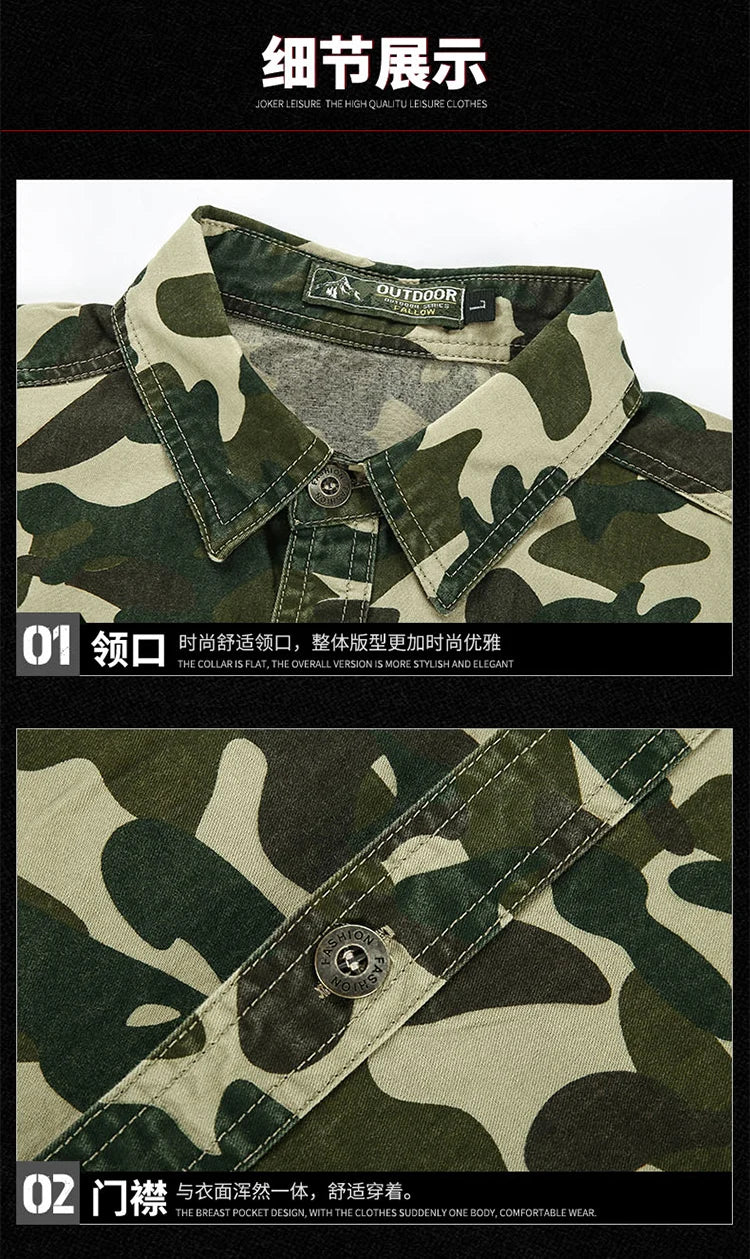 Long Sleeve Camouflage  Men Fashion Military Army T-shirt Men's Clothing Camo Tops Outdoors  Male Cargo Shirts Us Army Green