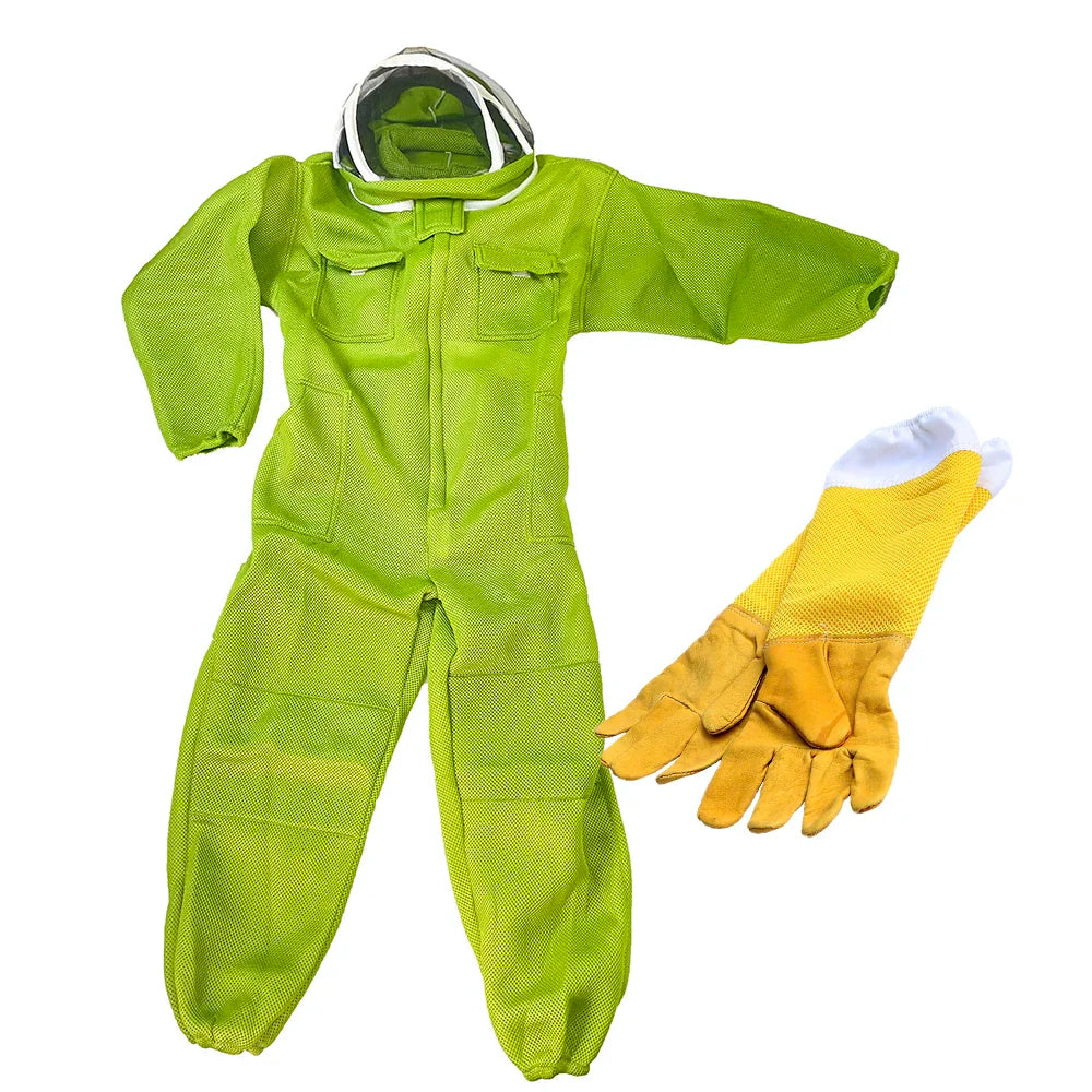 Beekeeper 3D Breathable Cloth Protection Long Sleeve Coverall Gloves Suit  Extra Large Size Beekeeping Bee Farm Tools Supplies