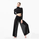 Dance Suit Women Elegant Classical Modern Contemporary Lyrical Dance  Practice Mesh Tops Pants Suit Ballet Performance Wear