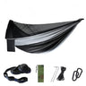 Double Travel Camping Hammock with Mosquito Net,Backpacking Portable Parachute 5+1 Ring Strap Hammock