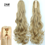 Synthetic Claw Clip On Ponytail Hair Extensions Long Straight 24" Heat Resistant Pony Tail HairPiece BlackBrown Blonde Hairstyle