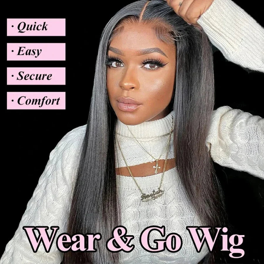 Glueless Straight Lace Wig 13x4 Lace Front Wigs Pre-Cut Lace Human Hair Wigs Ready To Wear 6x4 5x5 Hd Lace Closure Wig