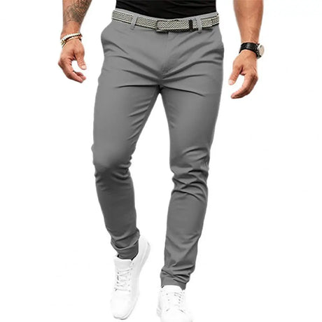 Slim Fit Suit Pants Men's Slim Fit Solid Color Suit Pants with Mid-rise Slant Pockets Zipper Fly Business Office for Workwear