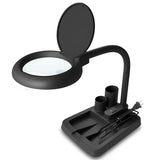 5X 10X Magnifying Glass with 40 LED Light Illuminated High Vision Magnifier Lamp Table Lamp for Reading Close Work