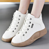 Thick Heel Round Toe White Sneakers Vulcanize Women's Shoes 2024 Models Moccasins Woman 2024 Sport Losfers High Tech