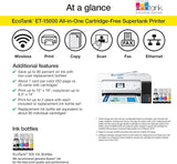 EcoTank ET-15000 Wireless Color All-in-One Supertank Printer with Scanner, Ethernet and Printing up to 13 x 19 Inches, White