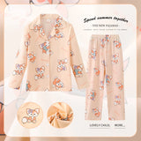 Spring Miniso Cute Children's Pajamas Sets Kawaii Anime Kuromi Pochacco Cinnamoroll Girl Boy Sleepwear Milk Silk Kids Loungewear