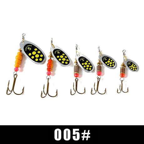 FISH KING Metal Fishing Lure Spinner Baits 3.9g 4.6g 7.4g 10.8g 15g Rotating Spoon Lures Spinners With Treble Hooks Pike Baits