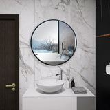 HESONTH 28 x 28 Inch Round Medicine Cabinet | Circular Bathroom Mirror Cabinet | Wall Surface Mounted Storage Cabinet