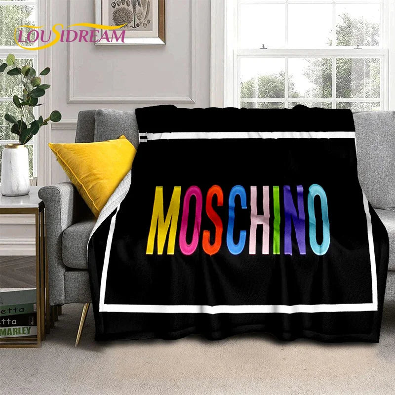 HD Cartoon Moschino Toy Bear 3D Blanket,Soft Throw Blanket for Home Bedroom Bed Sofa Picnic Travel Office Rest Cover Blanket Kid