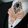 Men's Bow Tie Corsage Pocket Towel Sets British Korean Dress Suit Jewelry Luxury Rhinestones Men Wedding Accessories 3 Piece Set