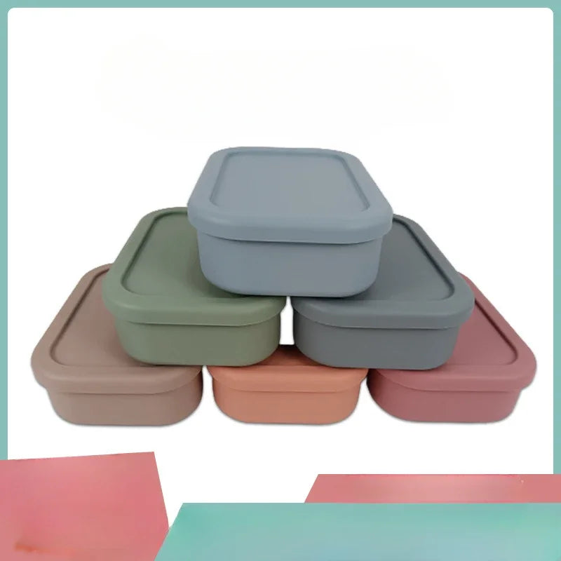 Silicone Food Container Portable Bento Lunch Box Microware Home Kitchen Outdoor Food Storage Containers Box