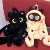 40cm Kawaii Plush Big Eyes Cat Toy Backpack Cute Large-capacity Stuffed Animals Bags Boys Girls Women Soft Toy Backpack Gifts