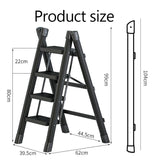 Thickened Metal Folding Ladder Multifunction Household Ladder Stool 4-Stage Ladders Stable Structure Step Stool Potting Shelf