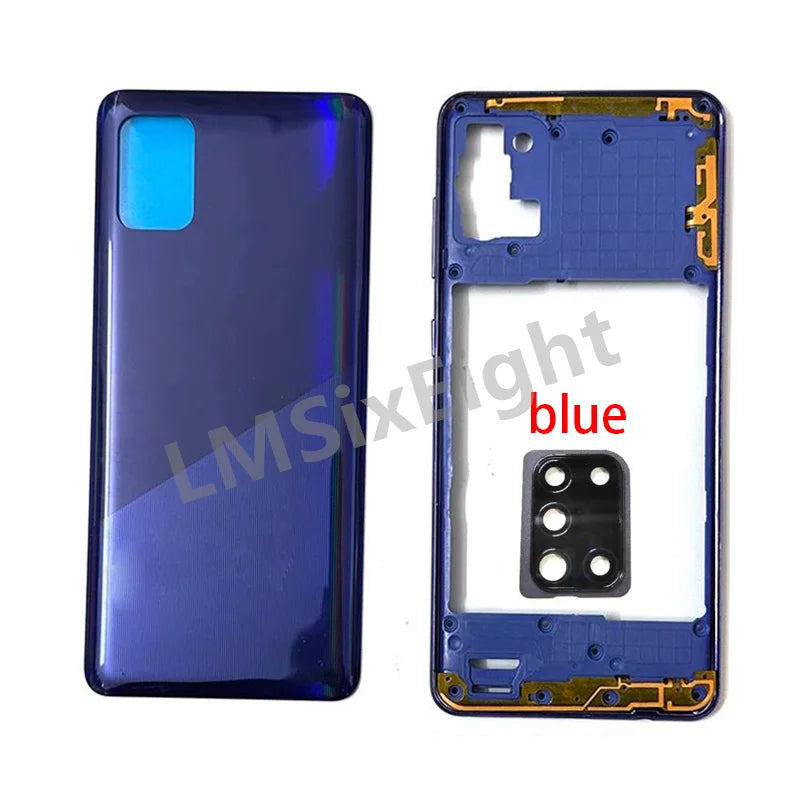 Full Phone Housing A31 Case For Samsung Galaxy A31 A315 Middle Frame Battery Back Cover Rear Door + Adhesive + Camera Lens +Logo