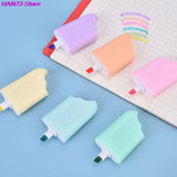 6Pcs/Lot Cute Cartoon Cat Highlighters School Office Stationery Students Drawing Supplies Kawaii Ice Cream Mini Paint Marker Pen