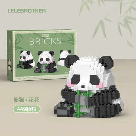 Mini 3D Animal Huahua Panda Building Blocks Model Micro Bricks Model Figures Educational Toy For Children Birthday Gift Girl