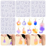 DIY Geometric Animal Shaped Earrings Silicone Mold with Hole Jewelry Keychain Necklace Pendant Epoxy Resin Casting Mould