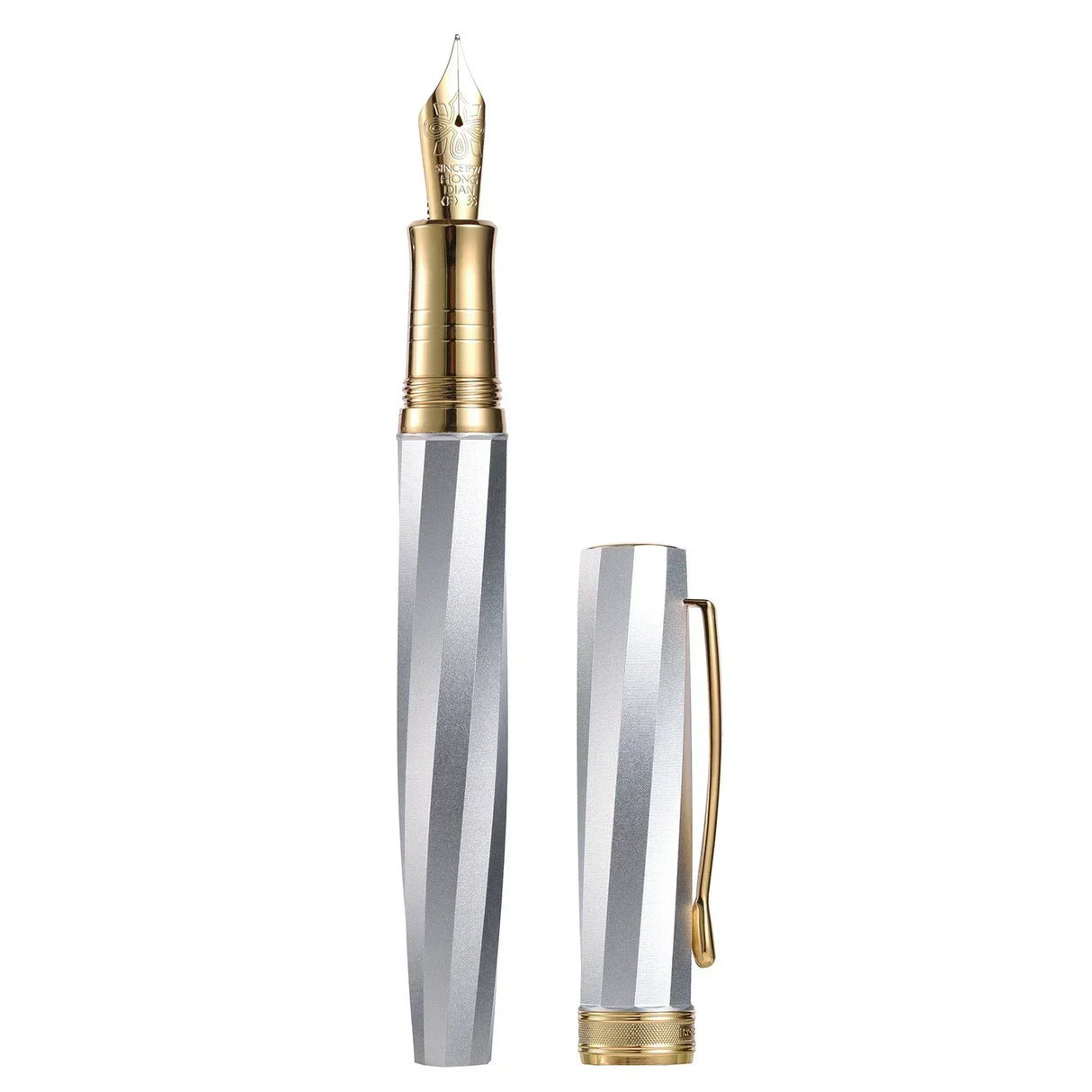 Hongdian N11 Fountain Pen EF/F Nib with Converter, Polygonal Aluminum Alloy Writing Gift Pen Set