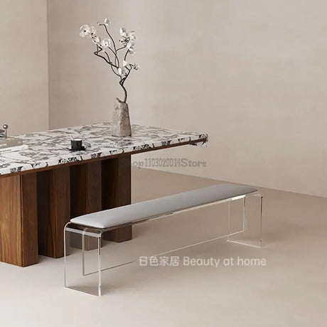 Acrylic Bench Dining Table Stool Dining Chair Dining Stool Door Shoe Changing Stool Bench Bed End Stool Light Luxury