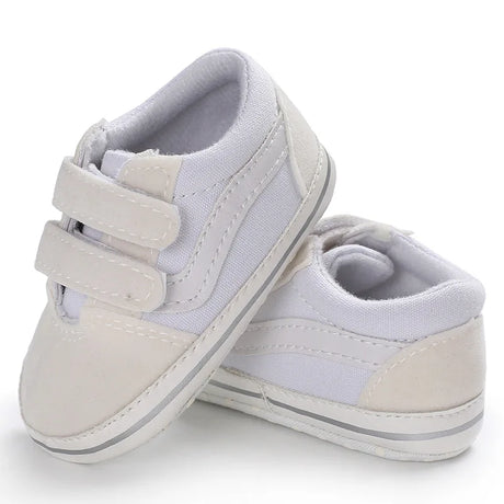 Lovely Newborn Baby Girl Boy Soft Sole Shoe Anti Slip Canvas Sneaker Trainers Prewalker Black White  0-18M