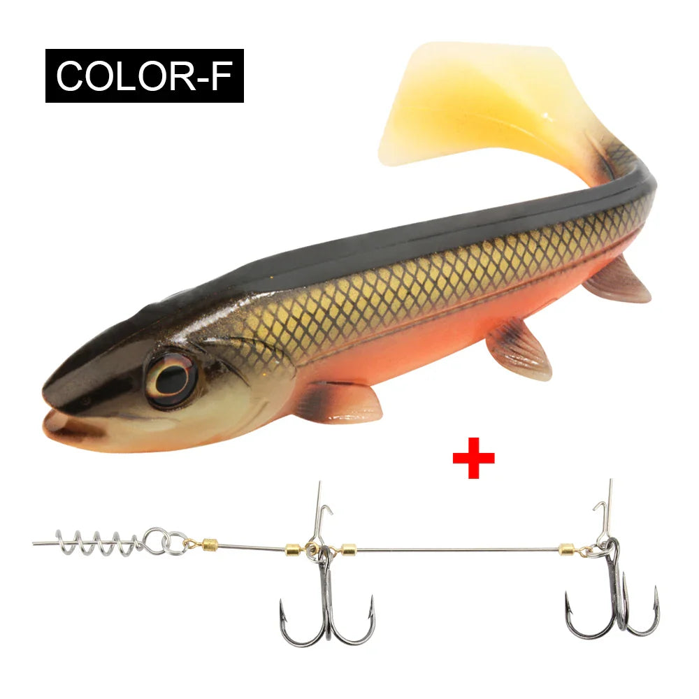 Spinpoler Big Fish Soft Fishing Lure With Stinger Rig Hook Set 14cm/18cm Jigging Trolling For Saltwater Sea Fishing Tackle Pesca