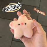 Cute Stars Plush Toy Doll Keychain Funny Squeak Plush Toy Keychain Fluffy Soft Stuffed Toy Bag Pendant Charms Gift For Friends