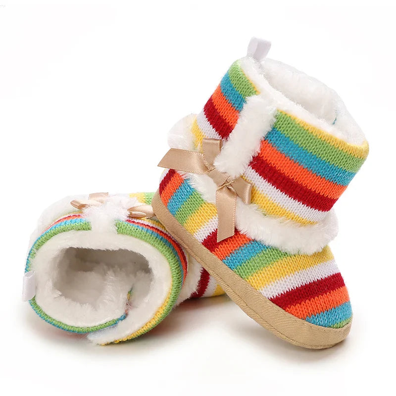 New year Christmas Newborn Baby Shoes Boys Girls Toddler First Walkers Soft Bottom Infant Flats Warm Snow Boots 0-18Months