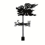 1pc Rooster Cock Weathervane Silhouette Art Black Metal Chicke Wind Vanes Outdoors Decorations Garden For Roof Yard Building