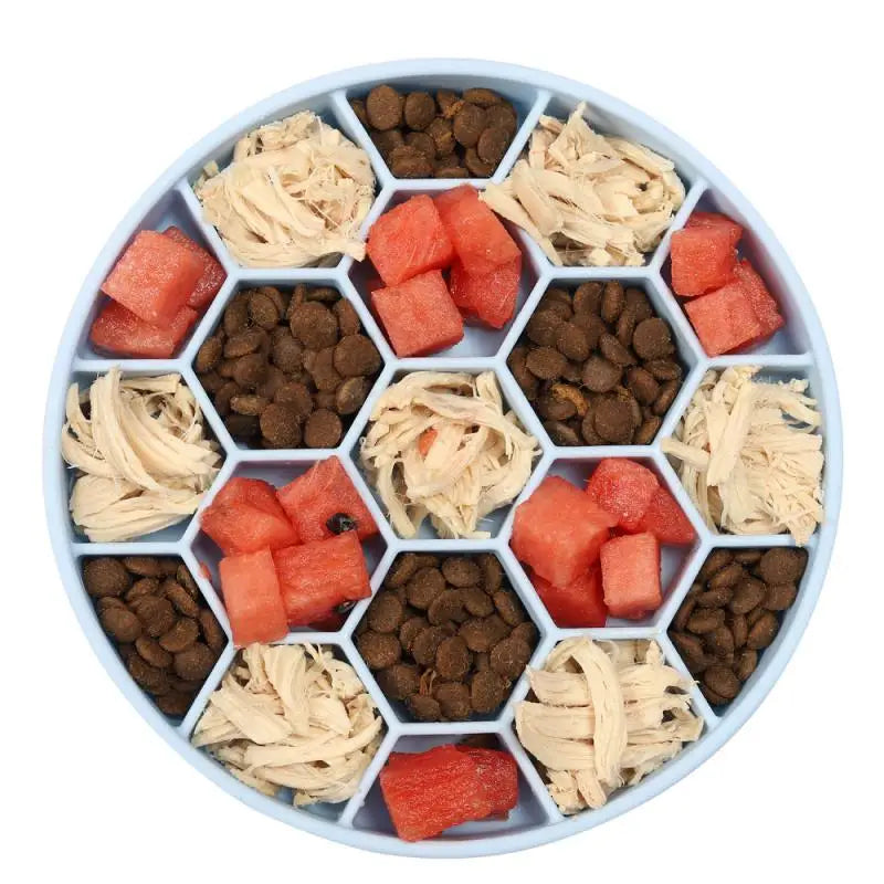 Pet honeycomb slow food bowl dog choking bowl antiskid dog bowl silicone suction cup slow food bowl Pet supplies accessories