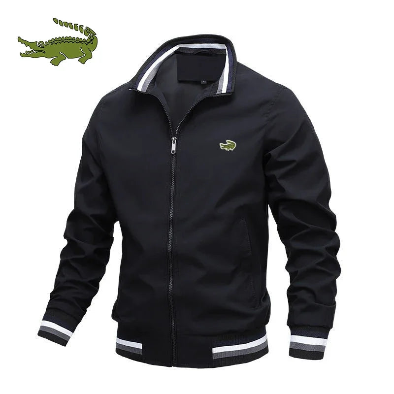 2024 New Embroidery CARTELO Men's Business Fashion Jacket Stand Collar Casual Zipper Jacket Outdoor Sports Coat Windbreaker