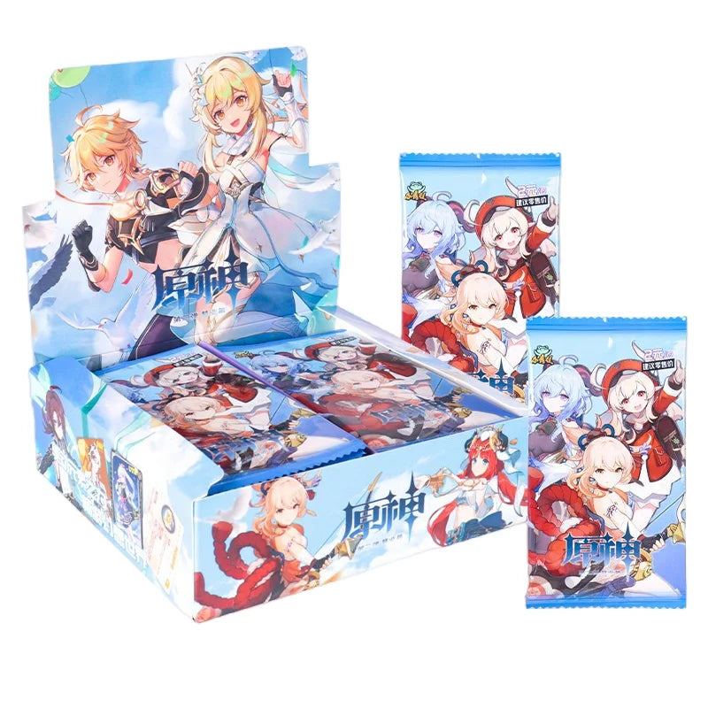 NEW Genshin Impact Cards Anime TCG Game Collection Pack Booster Box Rare SSR Surrounding Table Toys For Family Children Gift