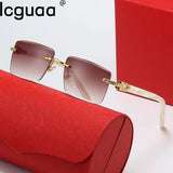 Luxury Brand Diamond Acetate Frame Square Sunglasses For Men Trendy Rimless Rectangle Sun Glasses Oculos De Sol Masculino