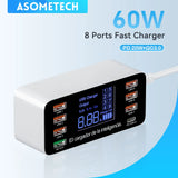 ASOMETECH 60W Quick Charge QC 3.0 4.0 USB Charger Adapter USB C Charger Phone Tablet Fast Charger For iPhone 14 13 12 Pro Xiaomi